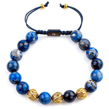 Load image into Gallery viewer, Bracelet - LAPIS LAZULI Beaded Bracelet | Triple Gold Plated Steel Beads
