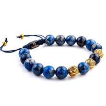 Load image into Gallery viewer, Bracelet - LAPIS LAZULI Beaded Bracelet | Triple Gold Plated Steel Beads