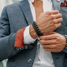 Load image into Gallery viewer, Bracelet - MATTE ONYX Beaded Bracelet | Black Gemstones | Double 6mm Beads