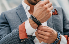 Load image into Gallery viewer, Bracelet - MATTE ONYX Beaded Bracelet | Black Gemstones | Double 6mm Beads