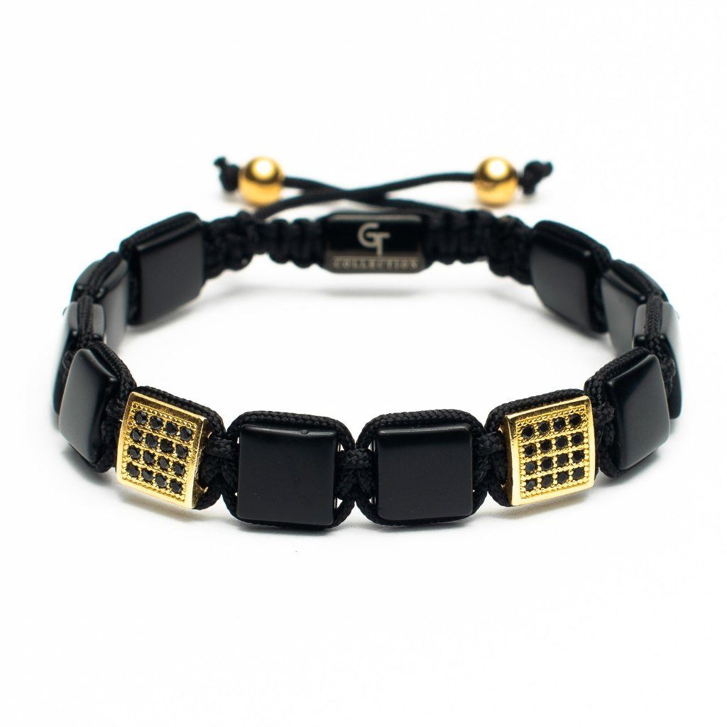 Matte Onyx Beaded Bracelet  Black Gemstone Bead Bracelet – GT collection