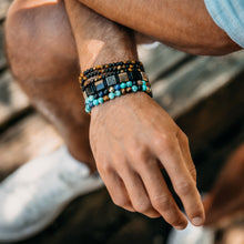 Load image into Gallery viewer, Bracelet - Men's Wrap Bracelet | Turquoise, Tiger Eye, Onyx Gemstones