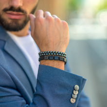 Load image into Gallery viewer, Bracelet - HEMATITE Beaded Bracelet | Irony Gemstones | Double 6mm Beads