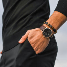 Load image into Gallery viewer, Bracelet - TIGER EYE, BLACK ONYX Flatbead Bracelet | Brown & Black Gemstones