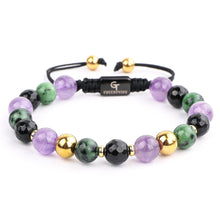 Load image into Gallery viewer, Bracelet - Women's Beaded Bracelet | Agate, Amethyst, Ruby Zoisite Gemstones