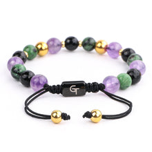 Load image into Gallery viewer, Bracelet - Women's Beaded Bracelet | Agate, Amethyst, Ruby Zoisite Gemstones