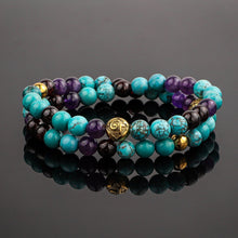 Load image into Gallery viewer, Bracelet - Women's Wrap Bracelet | Turquoise, Amethyst, Garnet Gemstones
