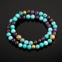 Load image into Gallery viewer, Bracelet - Women's Wrap Bracelet | Turquoise, Amethyst, Garnet Gemstones