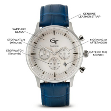 Load image into Gallery viewer, Men's Watch | Blue Leather Strap | White Watch Face - LeyeF Co. Global Jewelry & Accessories