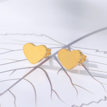 Load image into Gallery viewer, Heart Stud Earrings Gold