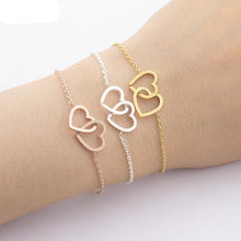 Load image into Gallery viewer, Double Heart Bracelet - LeyeF Co. Global Jewelry & Accessories