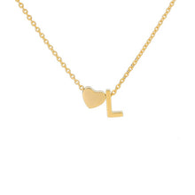 Load image into Gallery viewer, Mini Heart Initial Necklace - LeyeF Co. Global Jewelry & Accessories