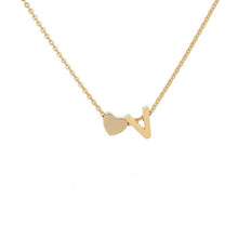 Load image into Gallery viewer, Mini Heart Initial Necklace - LeyeF Co. Global Jewelry & Accessories