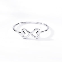 Load image into Gallery viewer, Double Heart Ring 7 / Silver