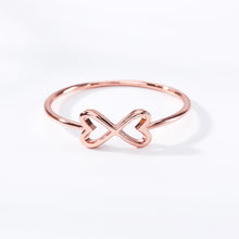 Load image into Gallery viewer, Double Heart Ring 7 / Rose Gold