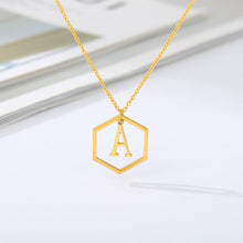 Load image into Gallery viewer, Initial Hexagon Necklace A / 43cm