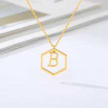 Load image into Gallery viewer, Initial Hexagon Necklace B / 43cm