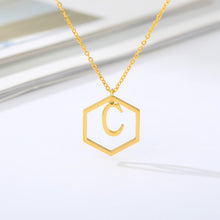 Load image into Gallery viewer, Initial Hexagon Necklace C / 43cm