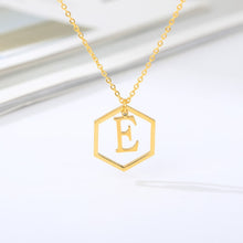Load image into Gallery viewer, Initial Hexagon Necklace E / 43cm