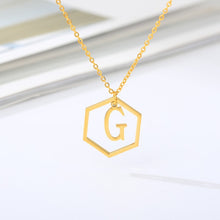 Load image into Gallery viewer, Initial Hexagon Necklace G / 43cm