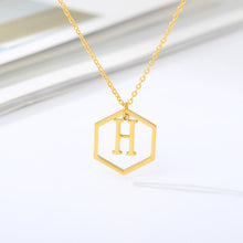 Load image into Gallery viewer, Initial Hexagon Necklace H / 43cm