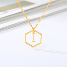 Load image into Gallery viewer, Initial Hexagon Necklace I / 43cm