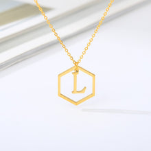 Load image into Gallery viewer, Initial Hexagon Necklace L / 43cm