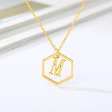 Load image into Gallery viewer, Initial Hexagon Necklace M / 43cm