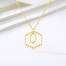 Load image into Gallery viewer, Initial Hexagon Necklace O / 43cm
