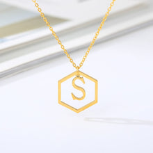 Load image into Gallery viewer, Initial Hexagon Necklace S / 43cm