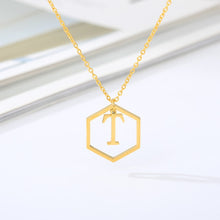 Load image into Gallery viewer, Initial Hexagon Necklace T / 43cm