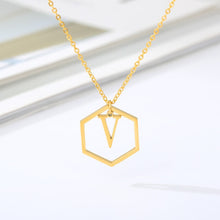 Load image into Gallery viewer, Initial Hexagon Necklace V / 43cm