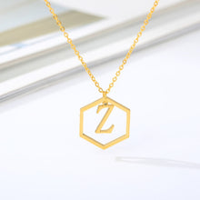 Load image into Gallery viewer, Initial Hexagon Necklace Z / 43cm