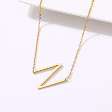 Load image into Gallery viewer, slanted initial necklace gold / n