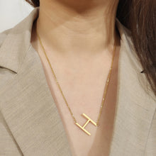Load image into Gallery viewer, slanted initial necklace