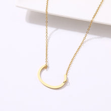 Load image into Gallery viewer, slanted initial necklace gold / c