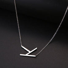 Load image into Gallery viewer, slanted initial necklace silver / k