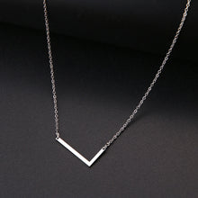 Load image into Gallery viewer, slanted initial necklace silver / l