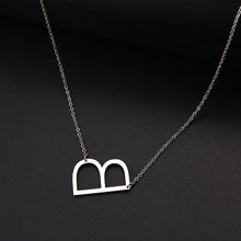 Load image into Gallery viewer, slanted initial necklace silver / b