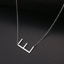 Load image into Gallery viewer, slanted initial necklace silver / e