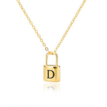 Load image into Gallery viewer, Initial Padlock Necklace D / 45cm