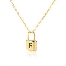 Load image into Gallery viewer, Initial Padlock Necklace F / 45cm