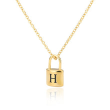 Load image into Gallery viewer, Initial Padlock Necklace H / 45cm
