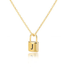 Load image into Gallery viewer, Initial Padlock Necklace J / 45cm