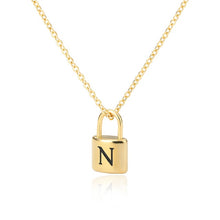 Load image into Gallery viewer, Initial Padlock Necklace N / 45cm
