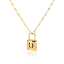 Load image into Gallery viewer, Initial Padlock Necklace O / 45cm