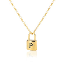 Load image into Gallery viewer, Initial Padlock Necklace P / 45cm