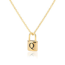 Load image into Gallery viewer, Initial Padlock Necklace Q / 45cm