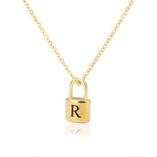 Load image into Gallery viewer, Initial Padlock Necklace R / 45cm