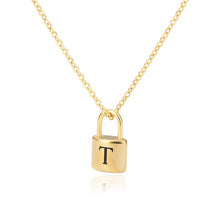 Load image into Gallery viewer, Initial Padlock Necklace T / 45cm